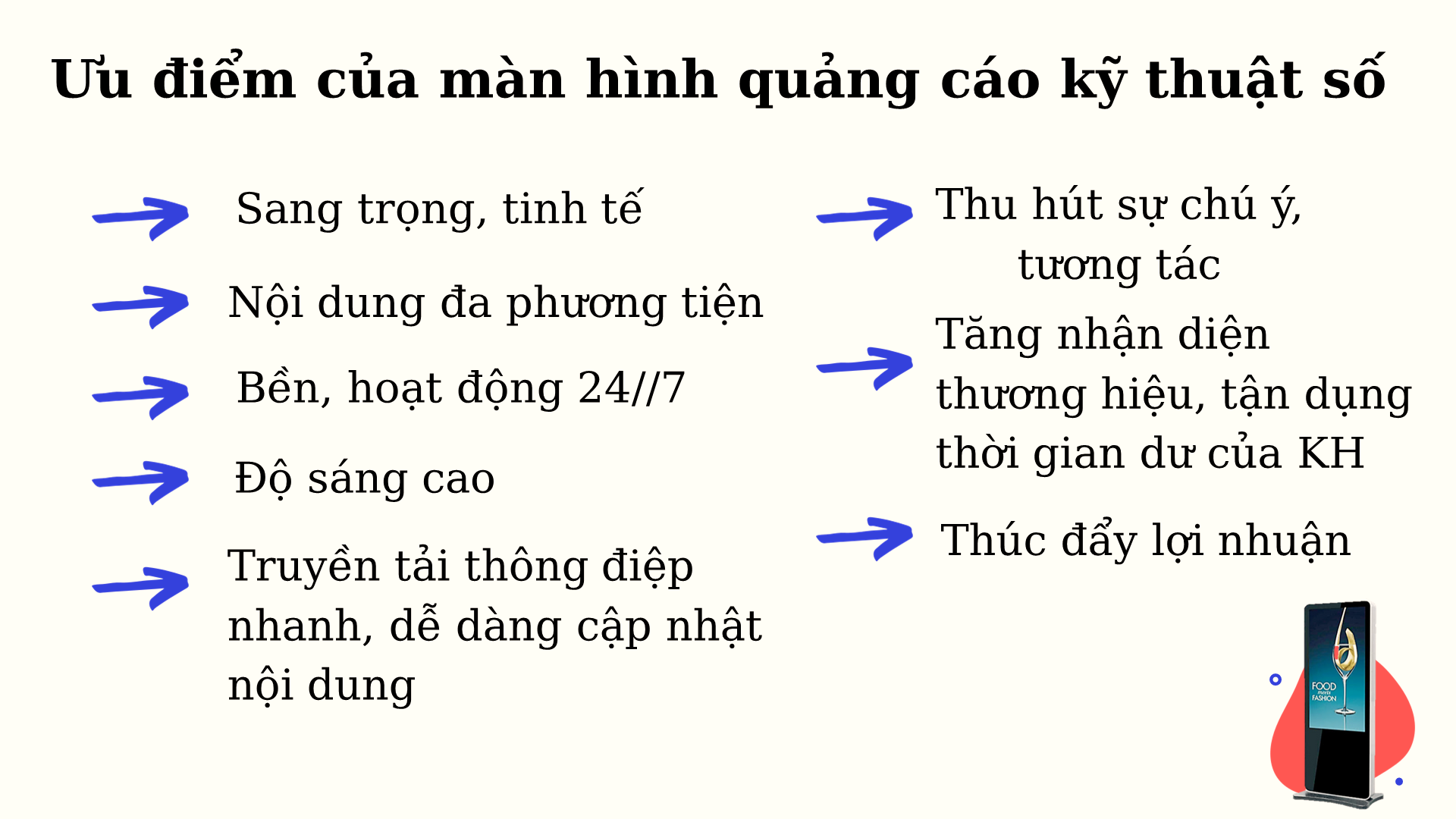 ưu điểm Màn Hình Quảng Cáo